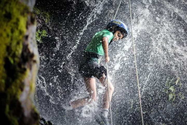 Waterfall rappelling